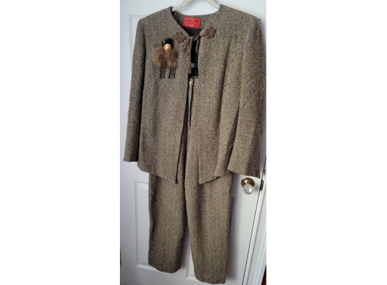 OH.MY.GOD! Vintage 80s Designer Emanuel Ungaro Wool Tweed Suit