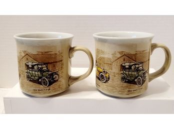 Vintage Otagiri Stanley Papel Design Antique Automobiles Coffee Cups