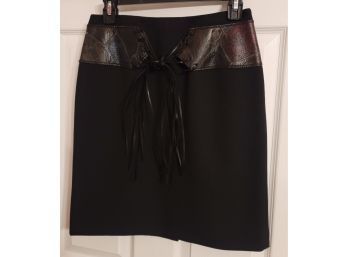 Love This! Vintage Alberto Makali Leather Trimmed Skirt