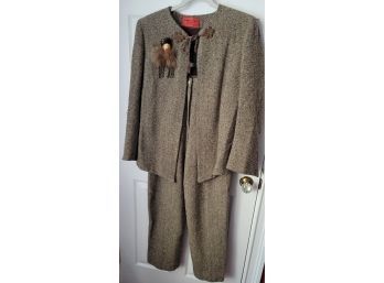 OH.MY.GOD! Vintage 80s Designer Emanuel Ungaro Wool Tweed Suit