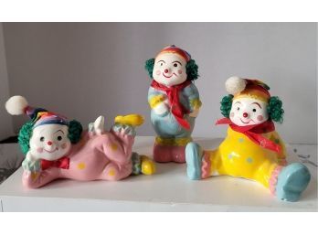 WELL AT LEAST THESE AREN'T SCARY! Vintage 1989 Clown Trio