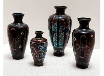 Antique Cloisonne Japanese Metal Vases