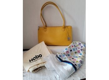 Not So Mellow Yellow! Hobo International Leather Tote With Matching Scarf