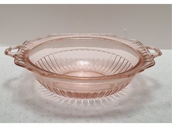 Vintage Pink Glass Serving Bowl