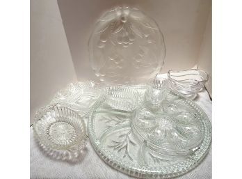 Vintage Crystal And Glass Serving THE CHERRY PLATTER