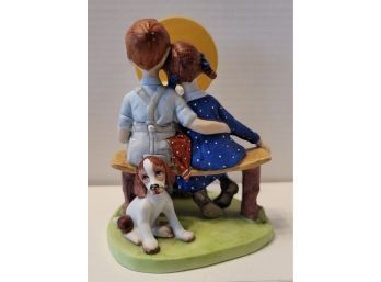 Vintage 1980 The Danbury Mint Norman Rockwell 'young Love' Figurine Excellent Condition 6x4 1/2