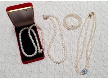 Vintage Pearl Collection Necklaces And Bracelet