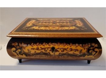 Vintage MC Marquetry Swiss Reuge Musical Jewelry Box Made In Italy