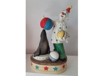 Send In The Clowns Vintage MC Porcelain Musical Clown Figurine