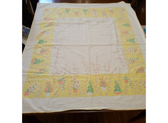 Darling 1950s Cotton Plant Table Cloth