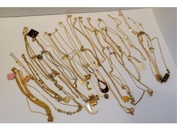 Vintage 80s NOS Gold Tone Jewelry Lot A  Incl. Gold Plated And Mother Of Pearl Pendant