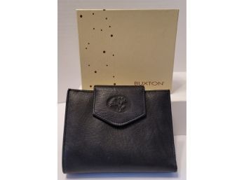 NWT Buxton Cardex Black Leather Wallet Excellent Condition