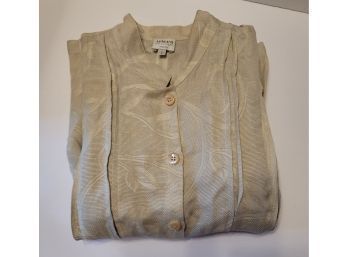 Beautiful Authentic Armani Collezioni Flax Blend Blouse/jacket Size 6/42 Excellent Condition!