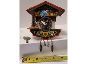 I'm Cuckoo For Cuckoos! Vintage J Engstler Mini Cuckoo Clock With Key
