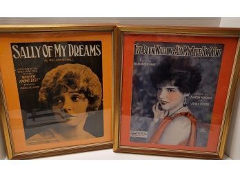 Almost Antique Meets Vintage -Sheet Music Covers Made Into Artwork! Excellent Condition !