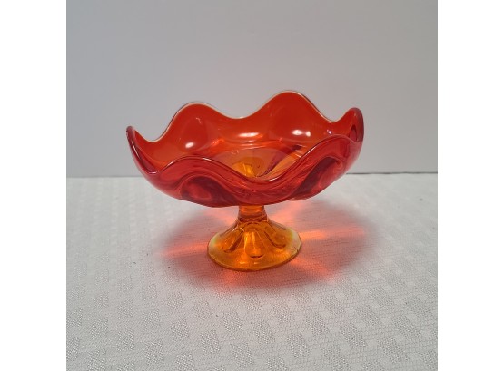 Vintage Orange Glass Candy Dish