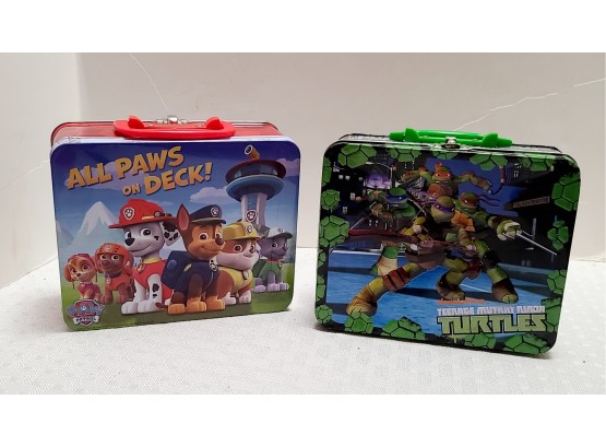 Metal Paw Patrol And Teenage Mutant Ninja Turtles Lunchboxes Bonus TMNT Puzzle