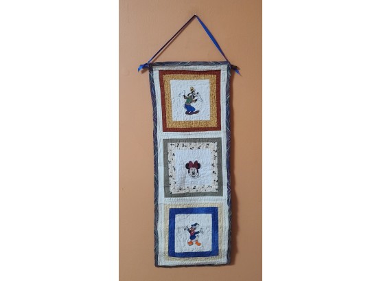 Handmade Embroidered Disney Quilted Wall Panel 29x10