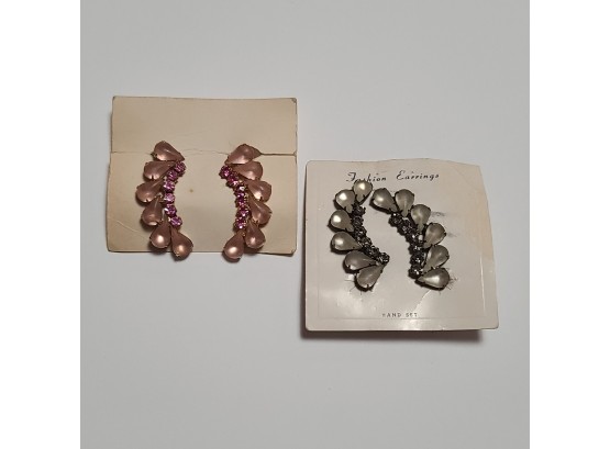All The Stones! Statement Vintage Clip On Earrings