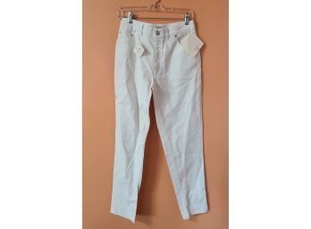 AH YES YACHT TIME NOS Wanthe White Cotton Jeans 10