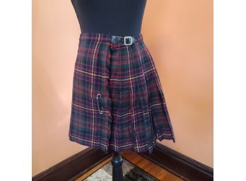 Vintage Tartan Plaid Skirt Made In Scotland For Macy's