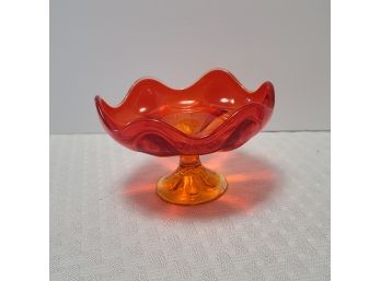 Vintage Orange Glass Candy Dish