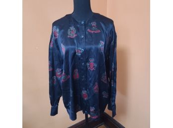 Vintage Escada Silk Blouse Euro 40 TUCK HER JNTO HIGH WAISTED PANTS OR LET HER FLOOOW