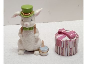 Lenox Rabbit And Premiere Issue A Mother's Love Daughter Musical Trinket Box