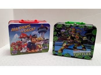 Metal Paw Patrol And Teenage Mutant Ninja Turtles Lunchboxes Bonus TMNT Puzzle