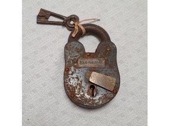 ACK ANOTHER ONE Vintage B&O Railroad Padlock With Keys