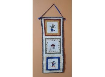 Handmade Embroidered Disney Quilted Wall Panel 29x10