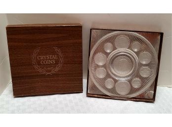 1971 Crystal Coins Collector Plate In Box