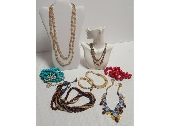 Vintage Beaded Jewelry Collection Incl Sandra David Abalone