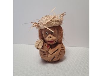 Kooky Carved Vintage Coconut Monkey