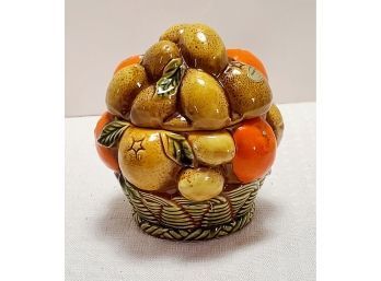 PERFECT Vintage Inarco Japan Lidded Ceramic Orange Spice Jar