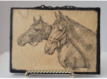 Vintage Coburn Horse Sketch Plaque