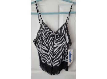 Unleash Your Wild Side! Vintage NOS Triangle Lingerie Sexy Animal Print With Fringe Size L