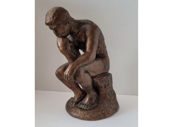 He's In Deep Thought! Vintage Signed Rodin Repro (obviously Lol) Statute