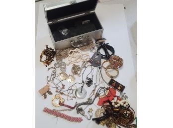 Box Full Of Costume Jewelry And More Treasures