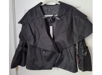This Is One Sexy Jacket! NWT Designer Samuel Dong Rain Resistant Black Jacket Look At Those Sleeves!