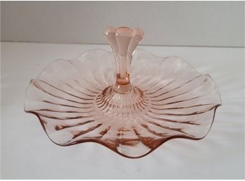 Could This Be Any More Adorable! Vintage 30s Anchor Hocking 3 Plume Mint Tray Depression Glass Excellent Cond!