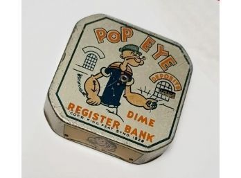 SPINAAACH Vintage Tin Popeye Dime Register Bank