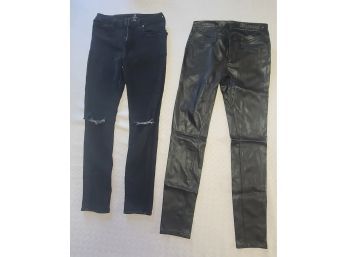 Blank NYC Vegan Leather Pants And Just Black Skinny Jeans