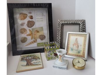 Wall And Table Top Decor Incl Vintage Bernardaud Limoges Taper Holder, NIP Shadowbox And More!