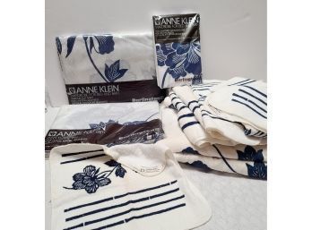 Vintage Anne Klein Incl NOS Sheets And Hibiscus Towels