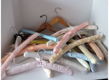 To Store All Those Beauties On! Vintage Padded And Wooden Hanger Lot