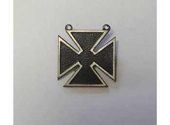 Vintage Iron Cross Sterling Silver Pin Or Pendant 1.25x1