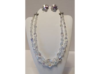 What's A Vintage Jewelry Collection Without Aurora Borealis!  Stunning Choker And Earring Set Gorgeous!