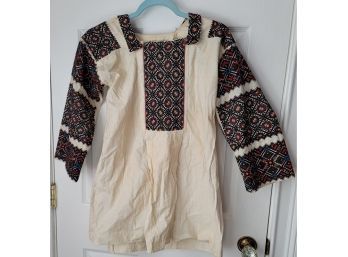 Vintage Hand Embroidered Cotton/Linen? Folk Shirt