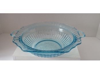 You Know I Love My Blue! Vintage 30s Anchor Hocking Mayfair Blue Open Rose Vegetable Serving Dish